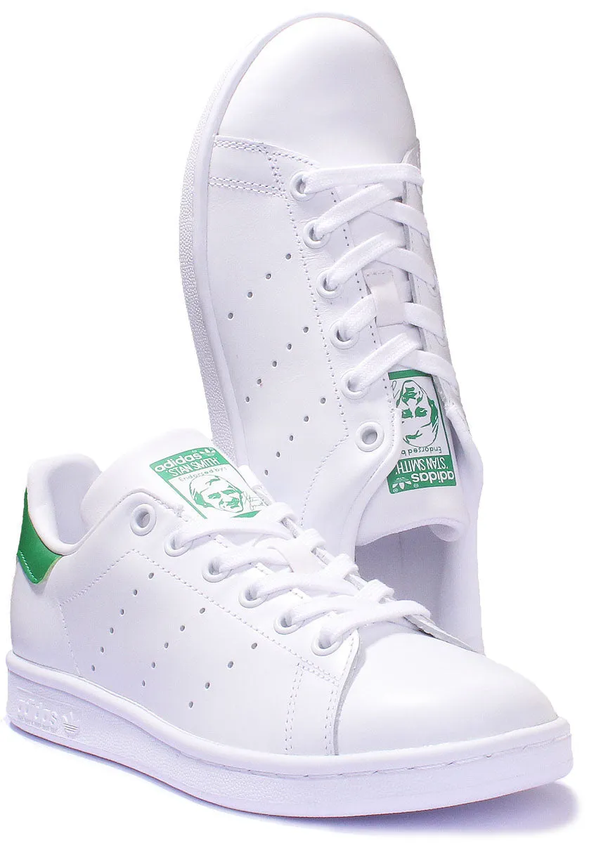 Adidas Stan Smith Leather Trainers In White Green For Women Shoes Adidas