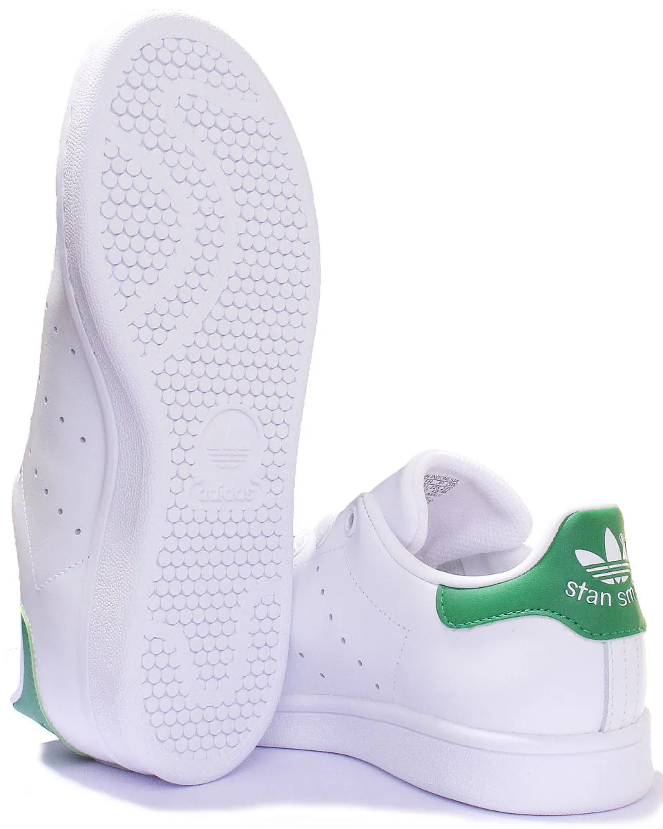 Adidas Stan Smith Leather Trainers In White Green For Women Shoes Adidas