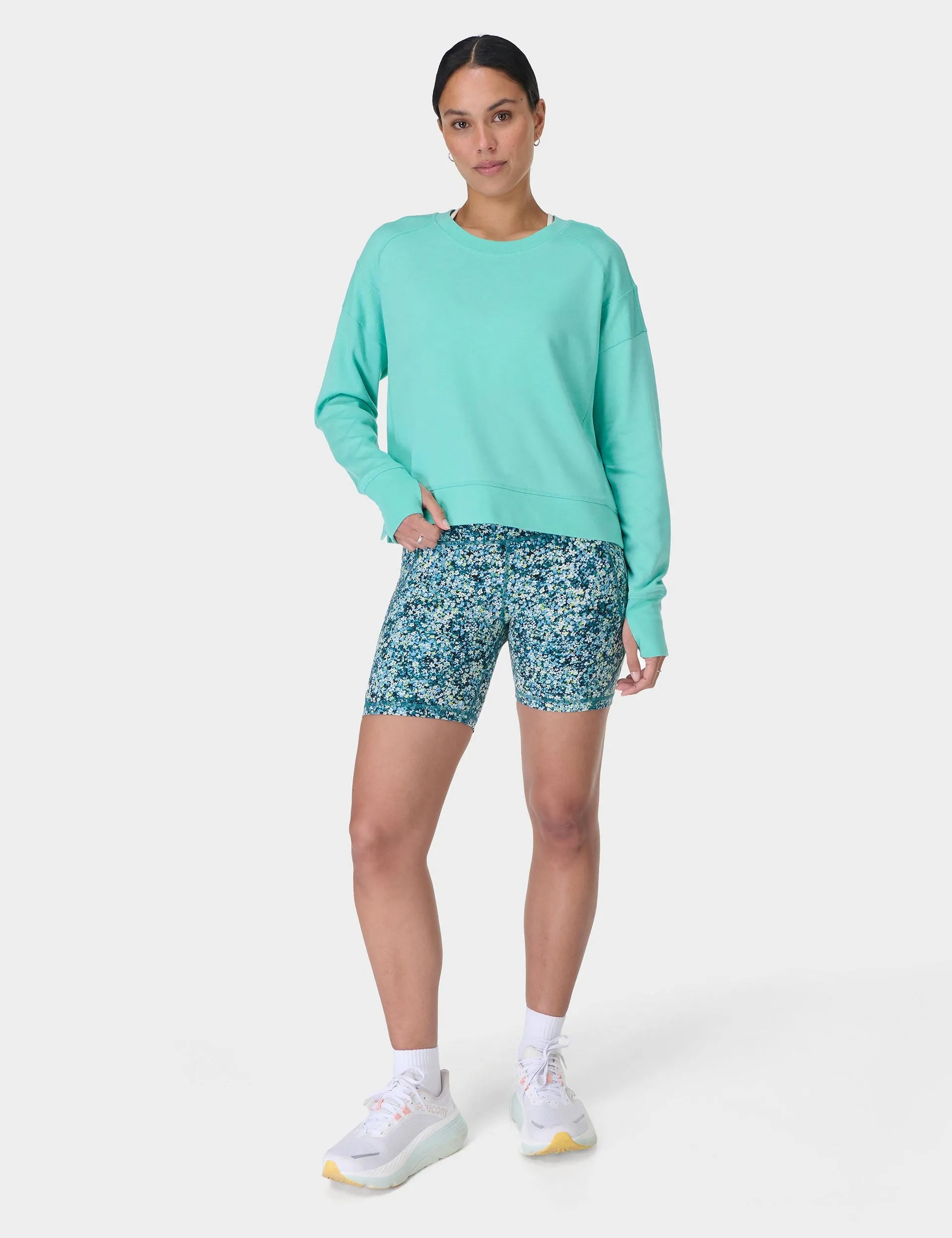 After Class Crop Sweatshirt - Sea Spray Blue