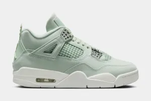 Air Jordan 4 Retro Abundance Womens Lifestyle Shoes (Seafoam/Sail/Metallic Silver)