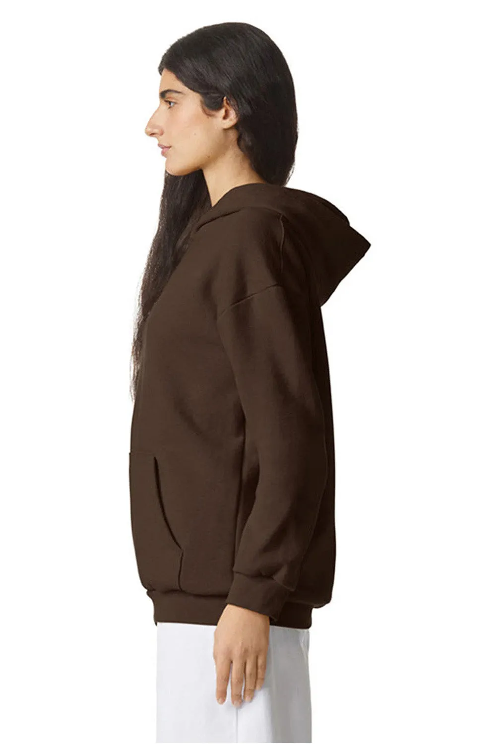 American Apparel Mens ReFlex Fleece Hooded Sweatshirt Hoodie w/ Pouch Pocket - Brown