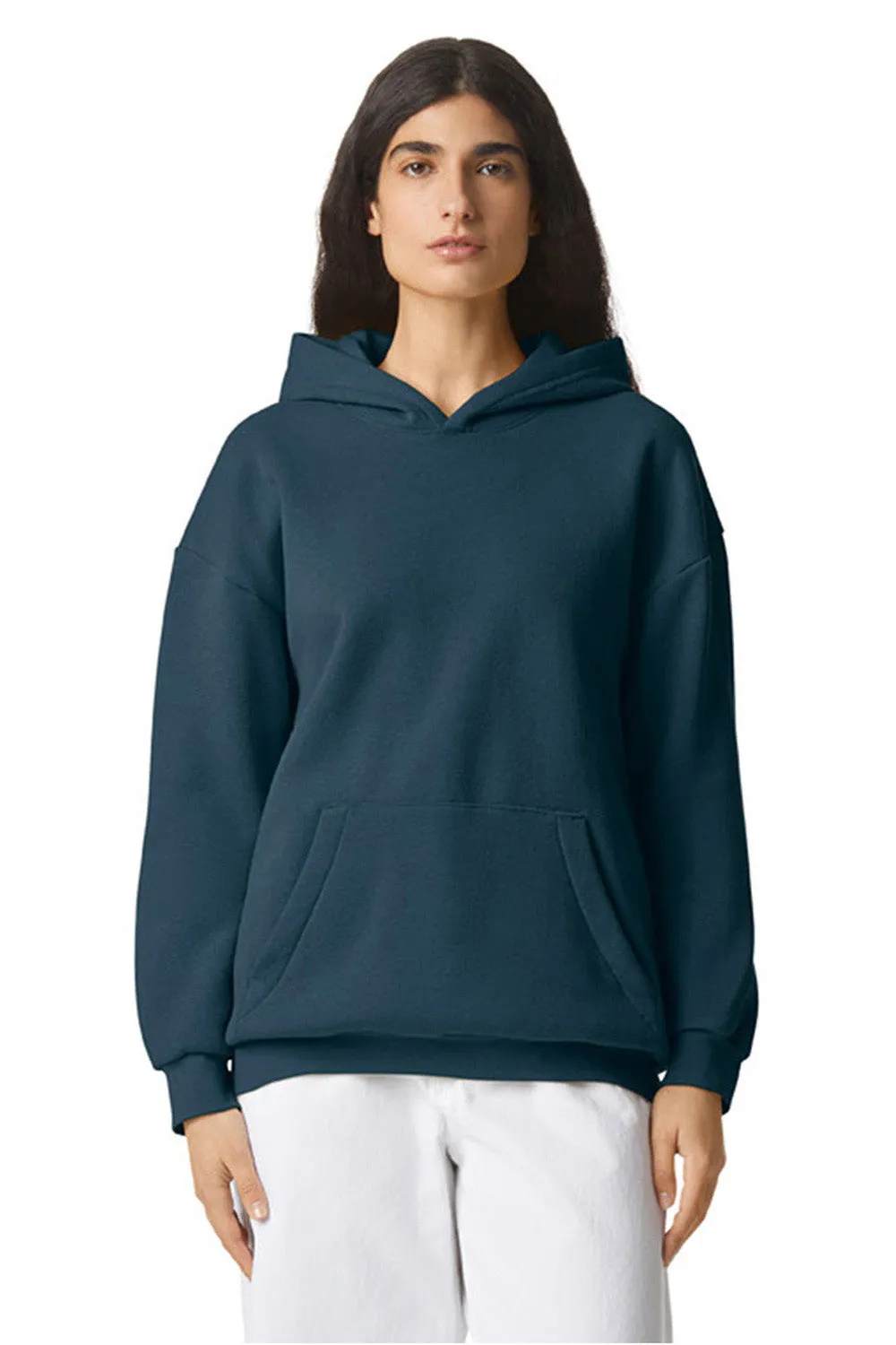 American Apparel Mens ReFlex Fleece Hooded Sweatshirt Hoodie w/ Pouch Pocket - Sea Blue