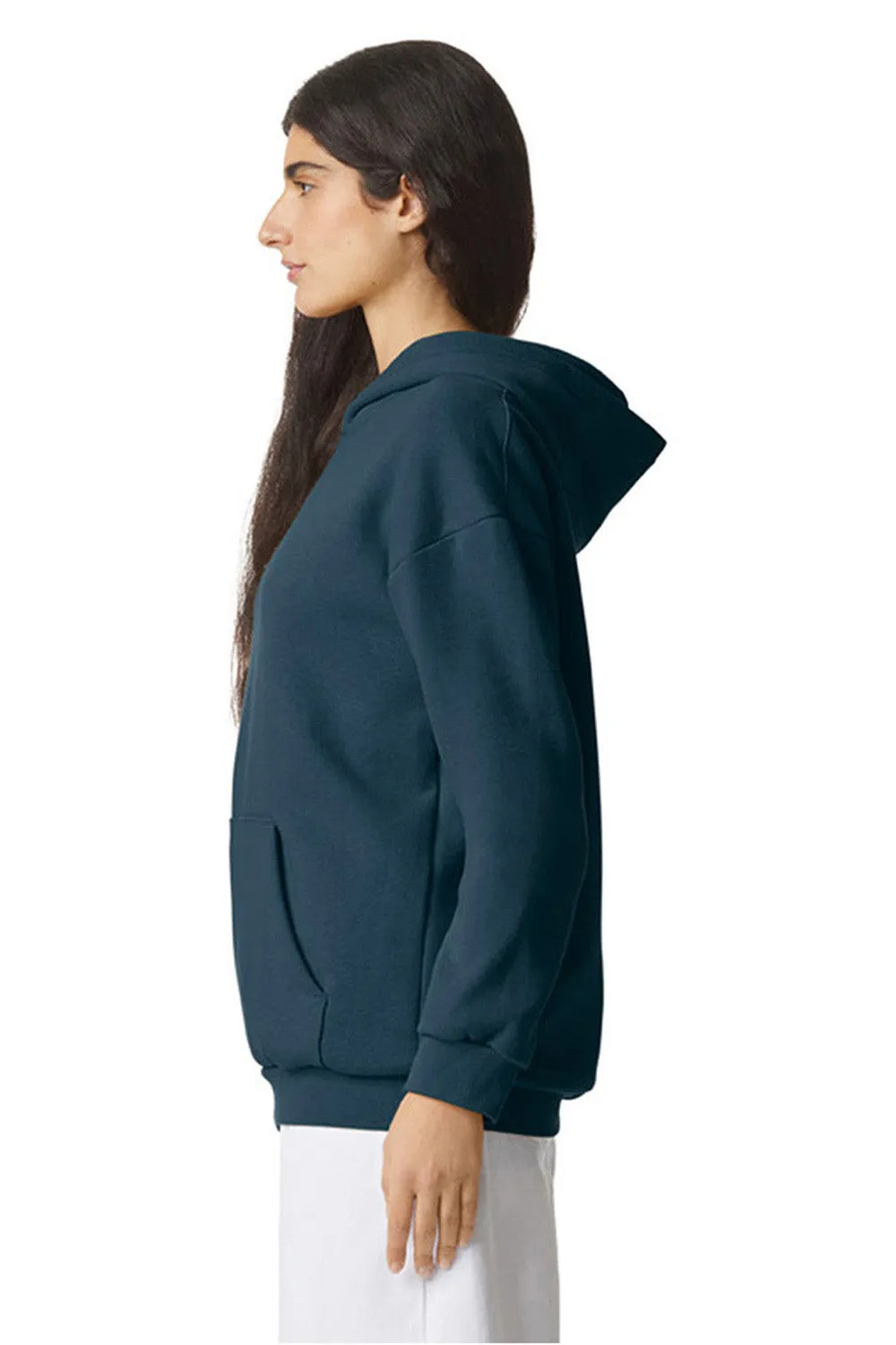 American Apparel Mens ReFlex Fleece Hooded Sweatshirt Hoodie w/ Pouch Pocket - Sea Blue