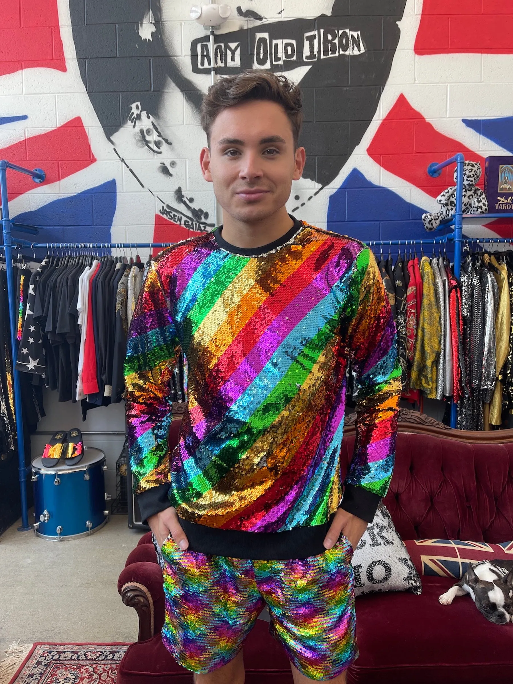Any Old Iron Men’s Rainbow Sweatshirt