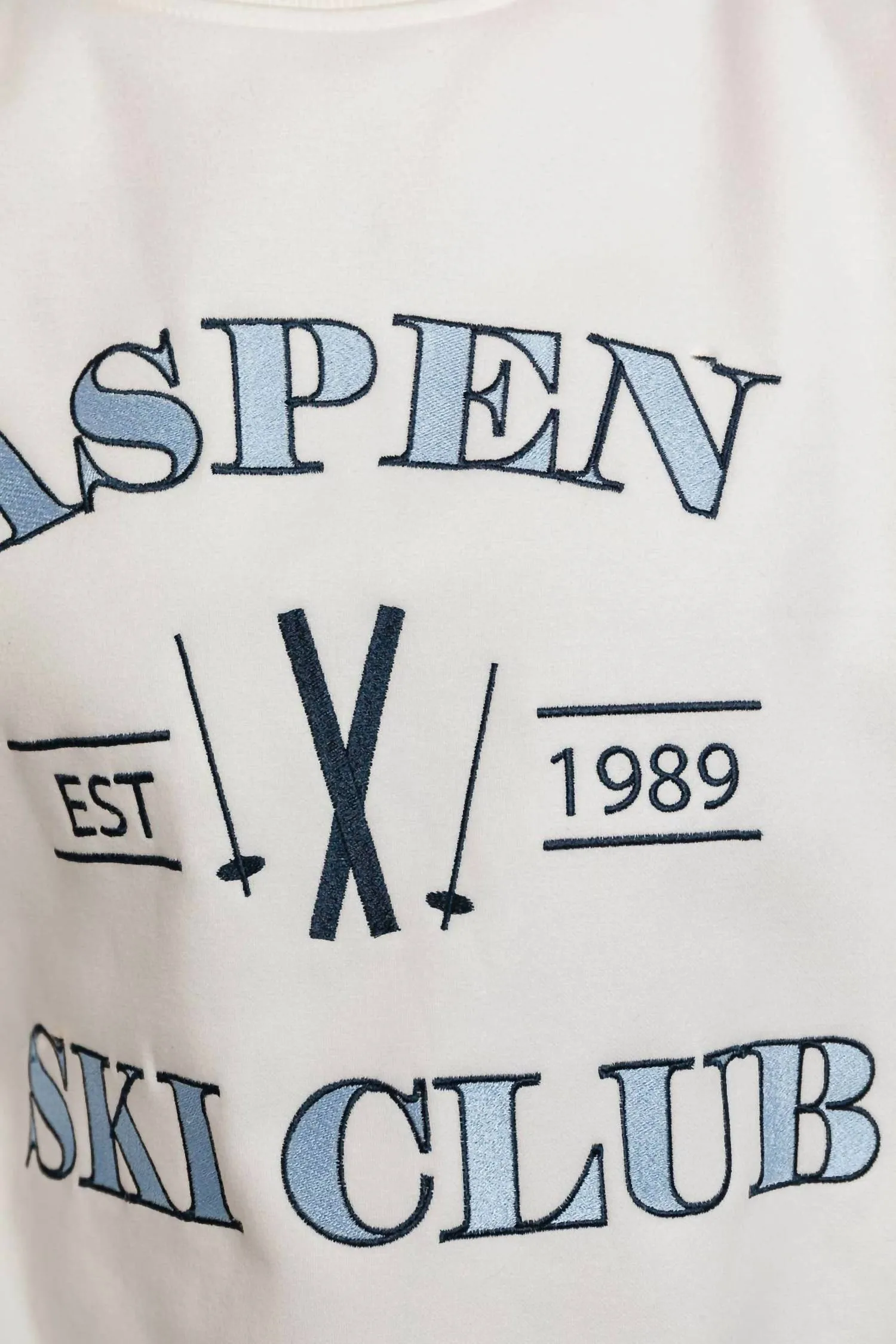 Aspen Ski Club Fleece Sweatshirt In White