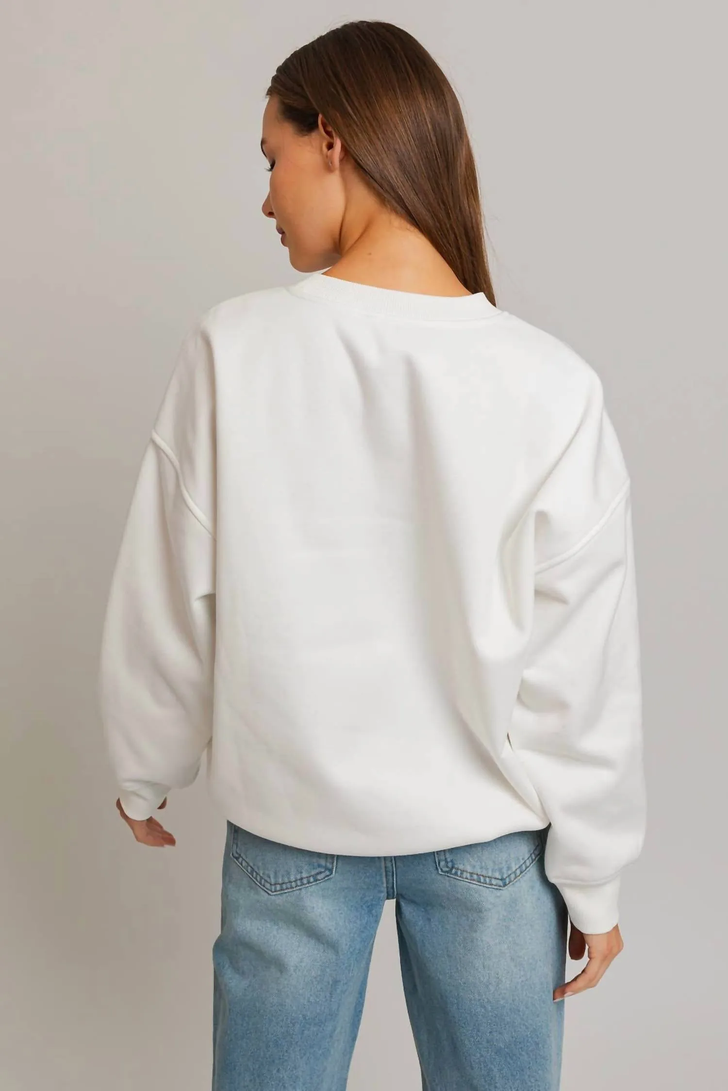 Aspen Ski Club Fleece Sweatshirt In White