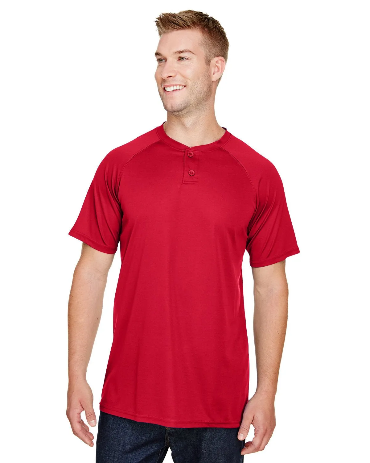 Augusta Sportswear AG1565 Adult Attain 2-Button Baseball Jersey