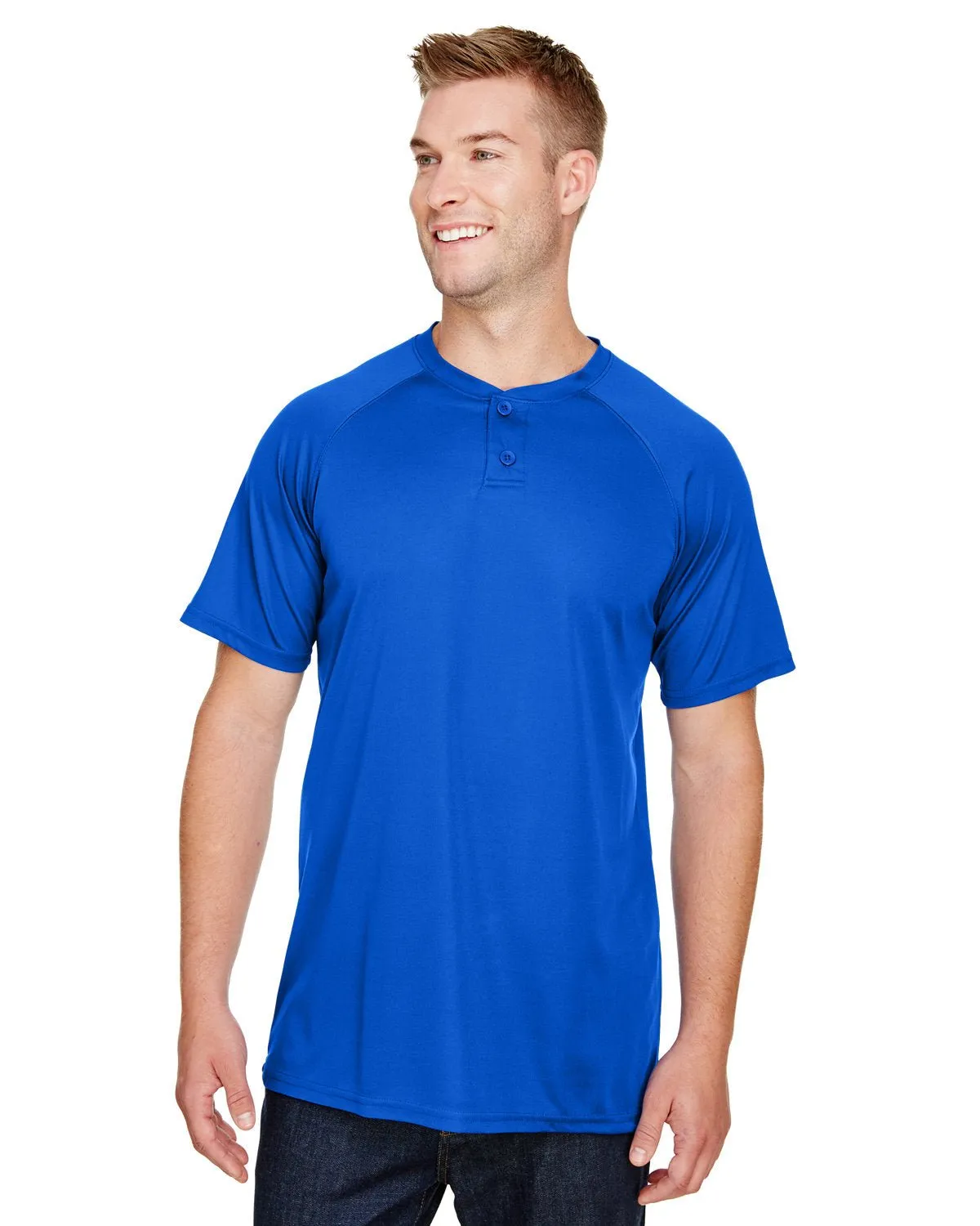 Augusta Sportswear AG1565 Adult Attain 2-Button Baseball Jersey