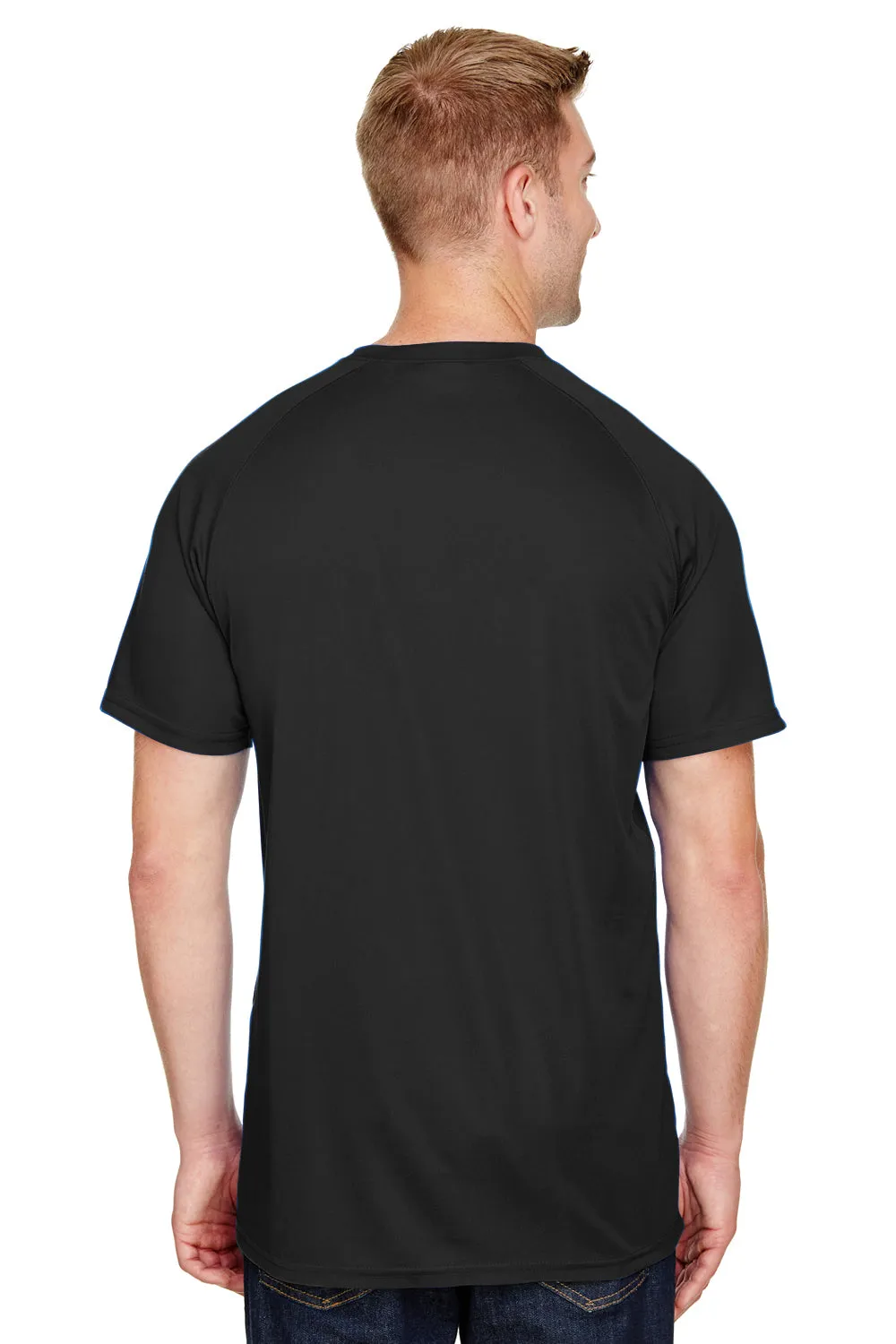 Augusta Sportswear Mens Attain 2 Moisture Wicking Button Short Sleeve Baseball Jersey - Black