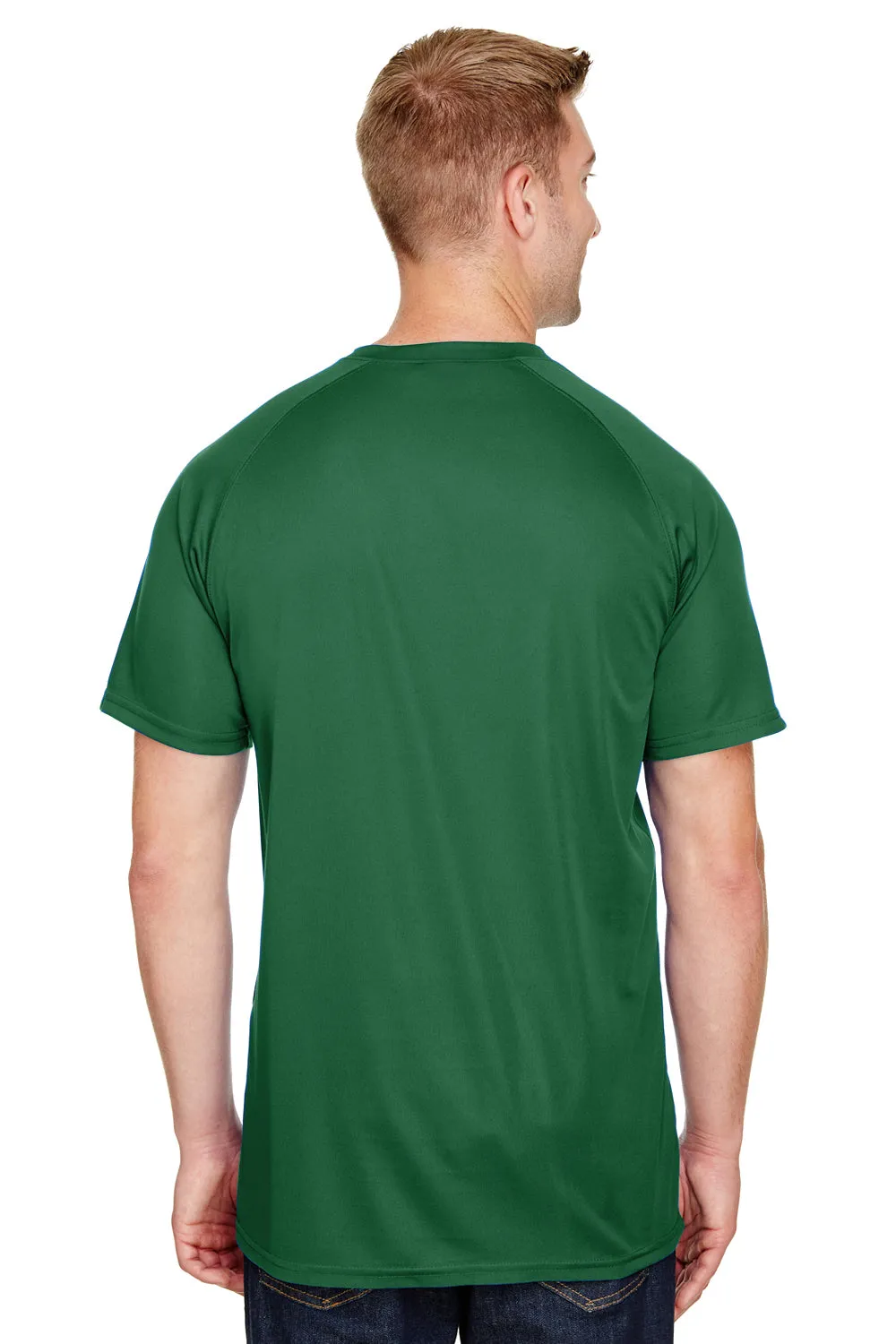 Augusta Sportswear Mens Attain 2 Moisture Wicking Button Short Sleeve Baseball Jersey - Dark Green