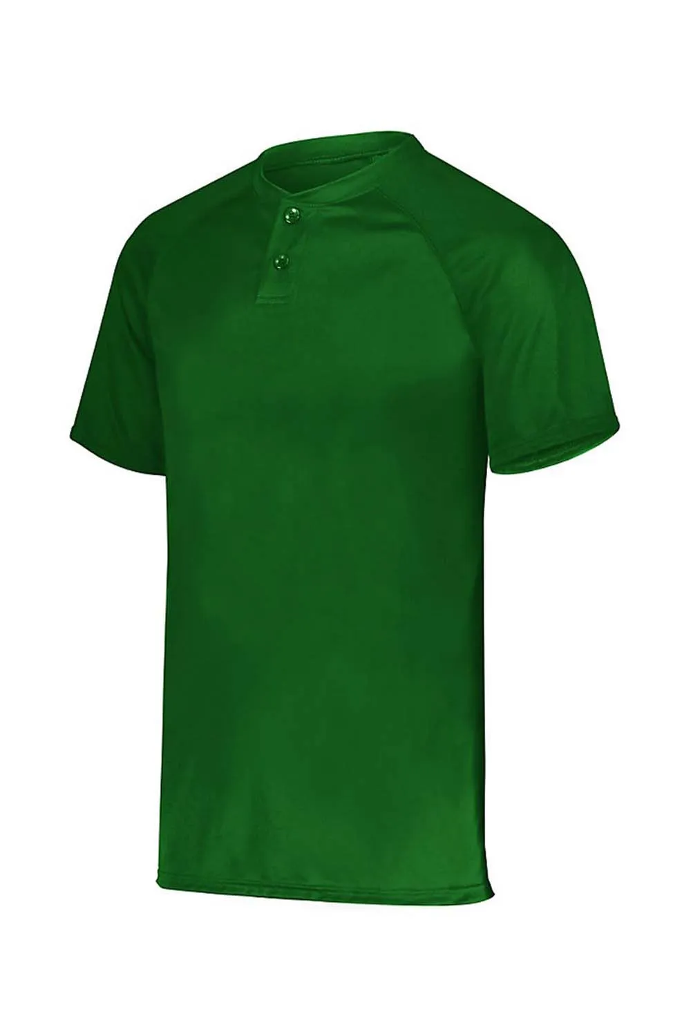 Augusta Sportswear Mens Attain 2 Moisture Wicking Button Short Sleeve Baseball Jersey - Dark Green