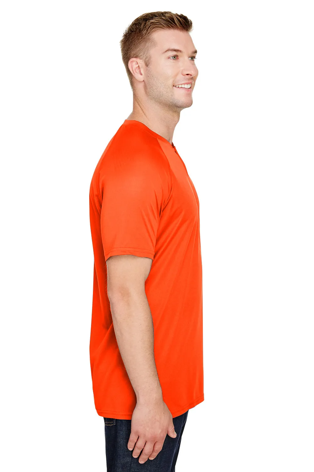 Augusta Sportswear Mens Attain 2 Moisture Wicking Button Short Sleeve Baseball Jersey - Orange