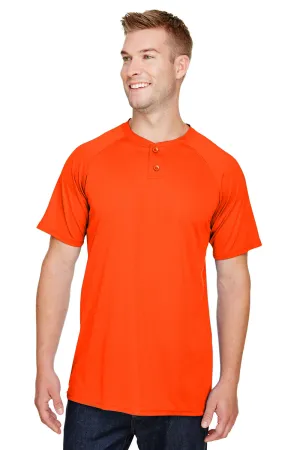 Augusta Sportswear Mens Attain 2 Moisture Wicking Button Short Sleeve Baseball Jersey - Orange