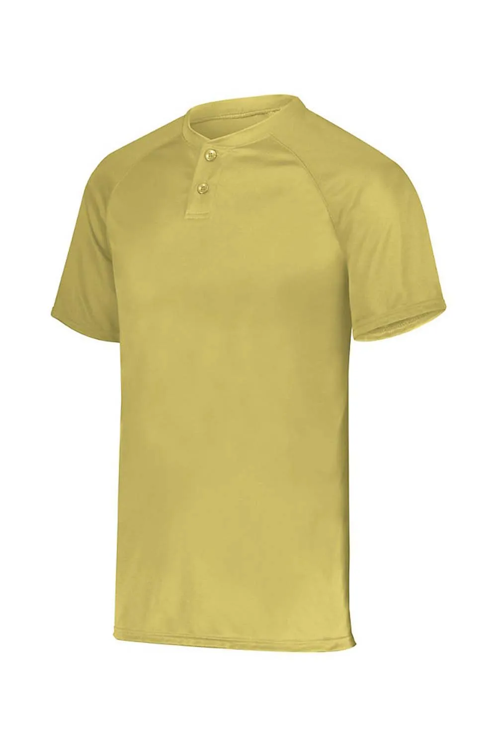 Augusta Sportswear Mens Attain 2 Moisture Wicking Button Short Sleeve Baseball Jersey - Vegas Gold