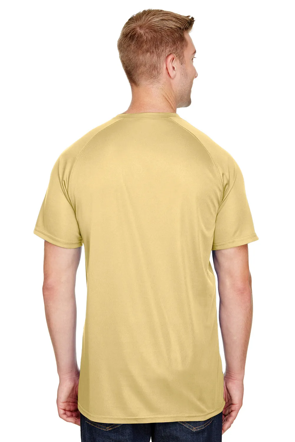 Augusta Sportswear Mens Attain 2 Moisture Wicking Button Short Sleeve Baseball Jersey - Vegas Gold