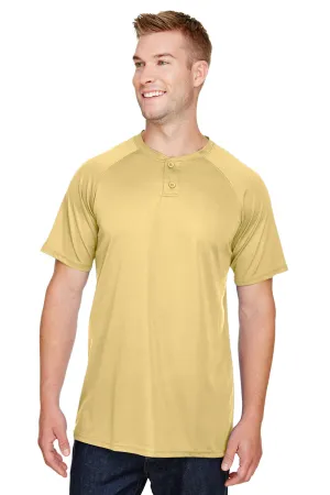 Augusta Sportswear Mens Attain 2 Moisture Wicking Button Short Sleeve Baseball Jersey - Vegas Gold