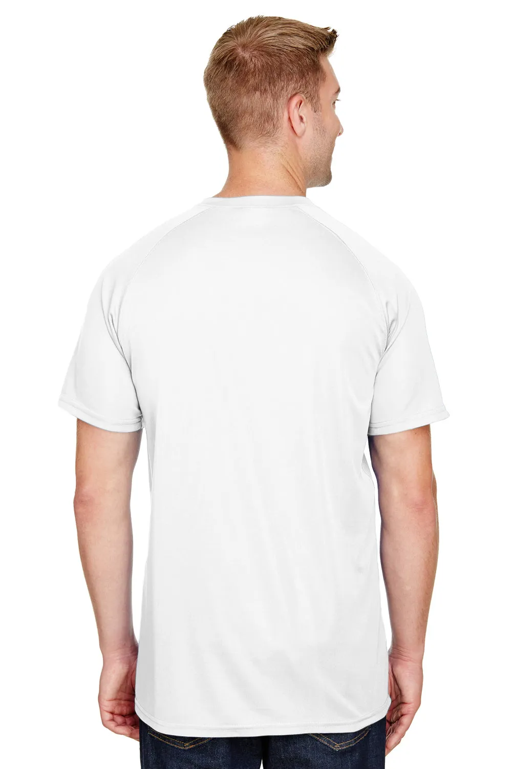 Augusta Sportswear Mens Attain 2 Moisture Wicking Button Short Sleeve Baseball Jersey - White