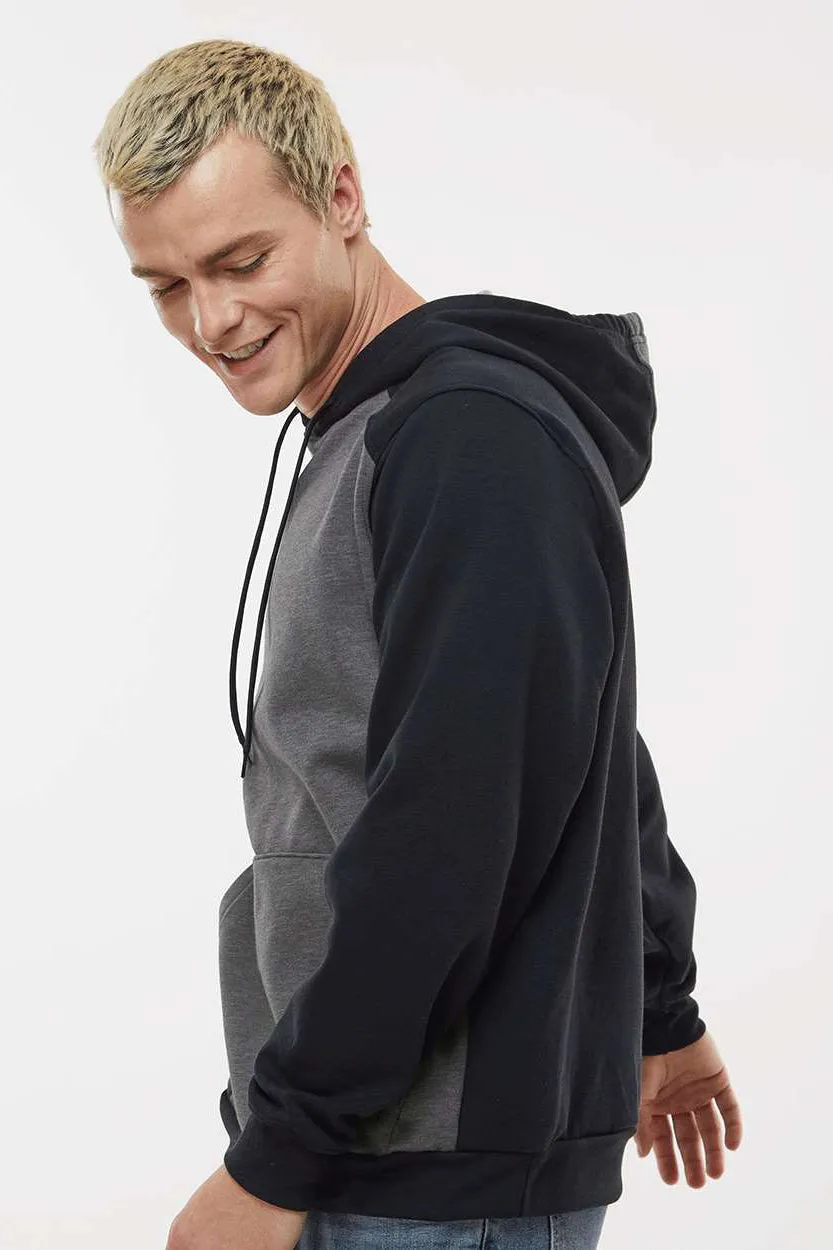 Augusta Sportswear Mens Eco Revive 3 Season Fleece Hooded Sweatshirt Hoodie w/ Pouch Pocket - Heather Carbon Grey/Black