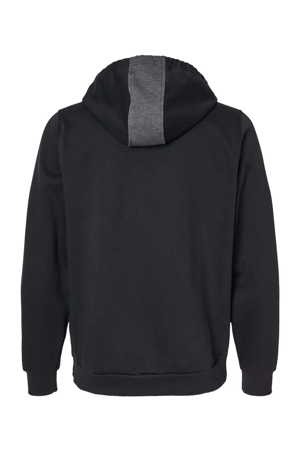 Augusta Sportswear Mens Eco Revive 3 Season Fleece Hooded Sweatshirt Hoodie w/ Pouch Pocket - Heather Carbon Grey/Black
