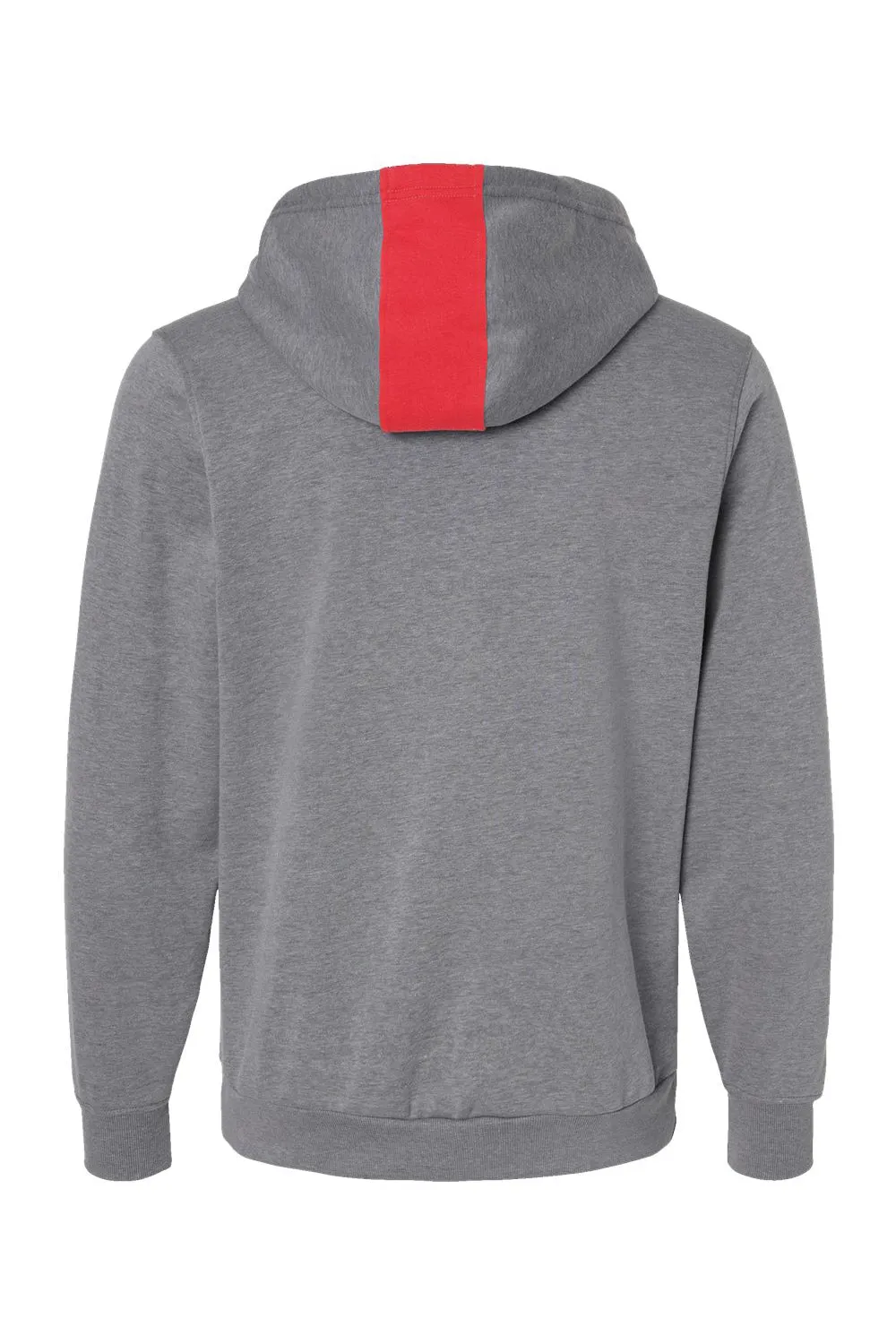 Augusta Sportswear Mens Eco Revive 3 Season Fleece Hooded Sweatshirt Hoodie w/ Pouch Pocket - Scarlet Red/Heather Grey