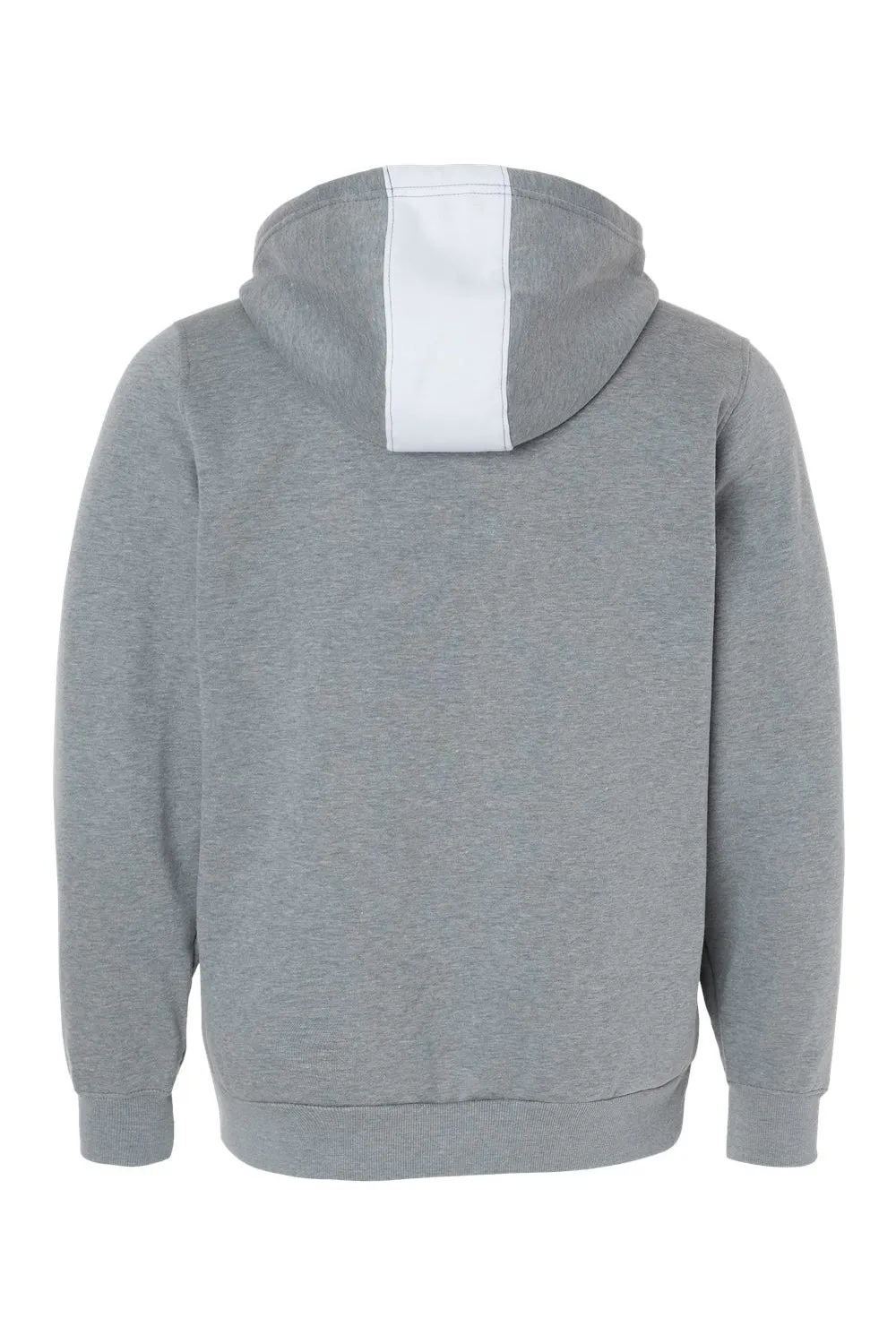Augusta Sportswear Mens Eco Revive 3 Season Fleece Hooded Sweatshirt Hoodie w/ Pouch Pocket - White/Heather Grey