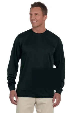 Augusta Sportswear Mens Moisture Wicking Long Sleeve Crewneck T-Shirt - Black