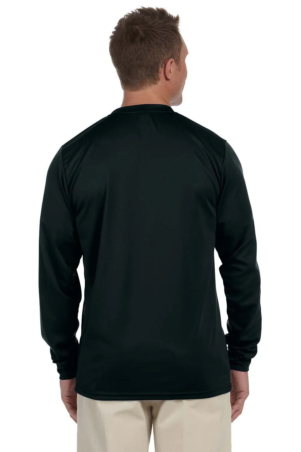 Augusta Sportswear Mens Moisture Wicking Long Sleeve Crewneck T-Shirt - Black