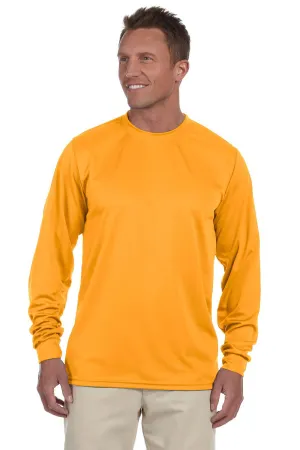 Augusta Sportswear Mens Moisture Wicking Long Sleeve Crewneck T-Shirt - Gold