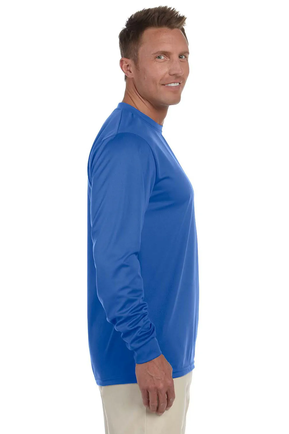 Augusta Sportswear Mens Moisture Wicking Long Sleeve Crewneck T-Shirt - Royal Blue
