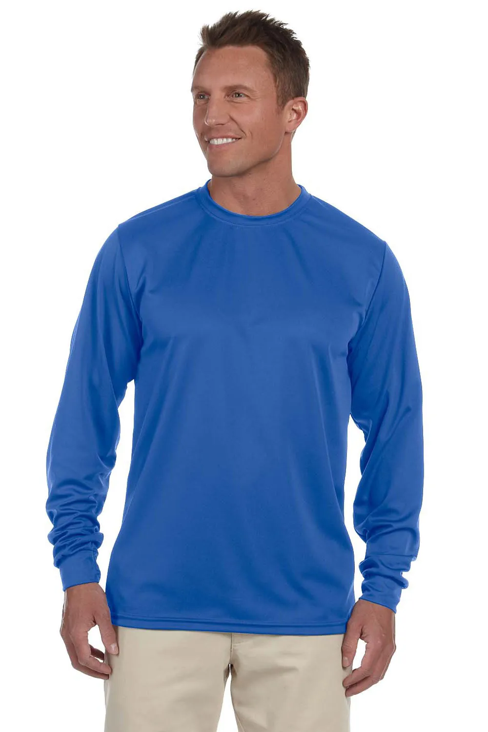 Augusta Sportswear Mens Moisture Wicking Long Sleeve Crewneck T-Shirt - Royal Blue