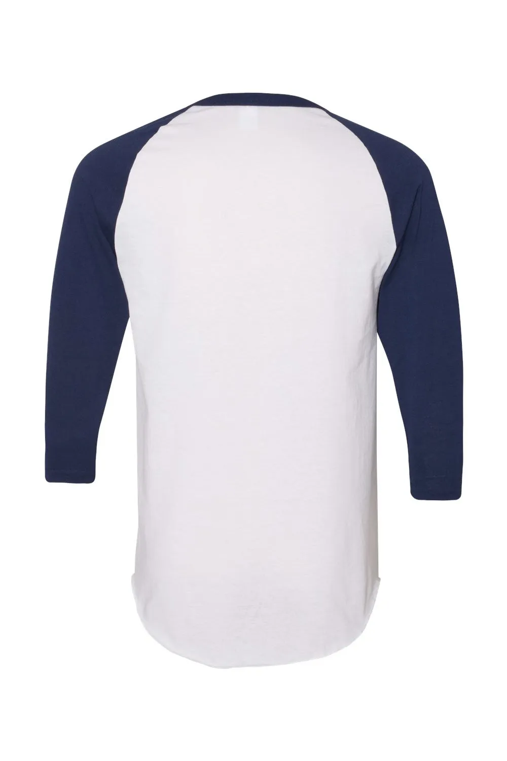 Augusta Sportswear Mens Raglan 3/4 Sleeve Crewneck T-Shirt - White/Navy Blue