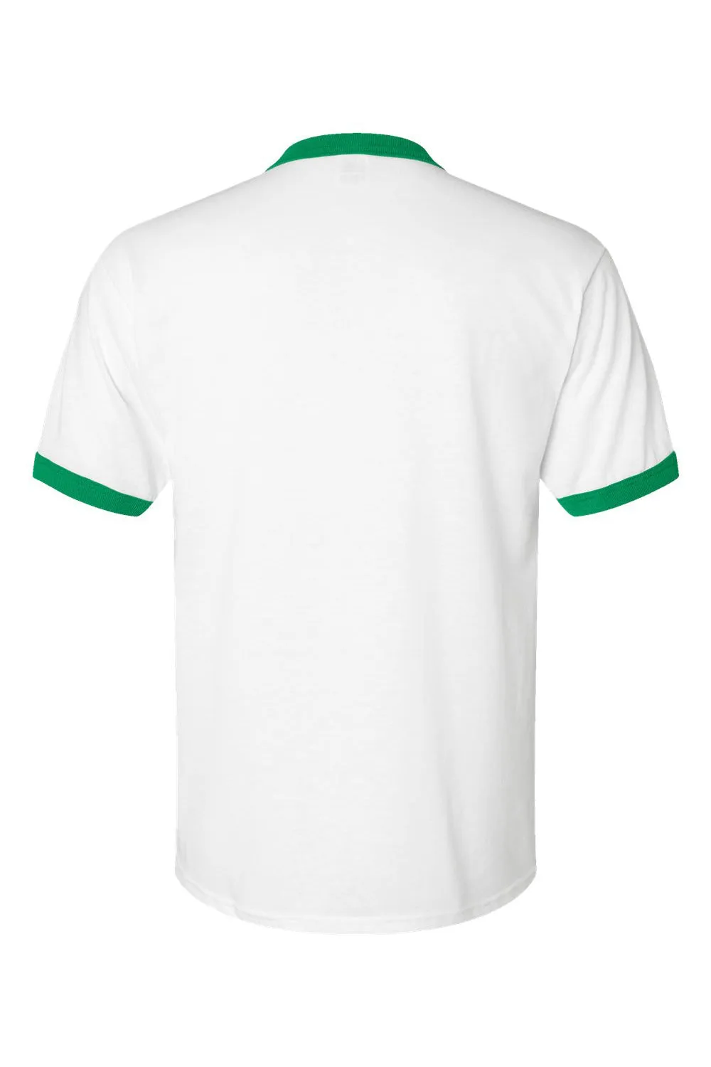 Augusta Sportswear Mens Ringer Short Sleeve Crewneck T-Shirt - White/Kelly Green
