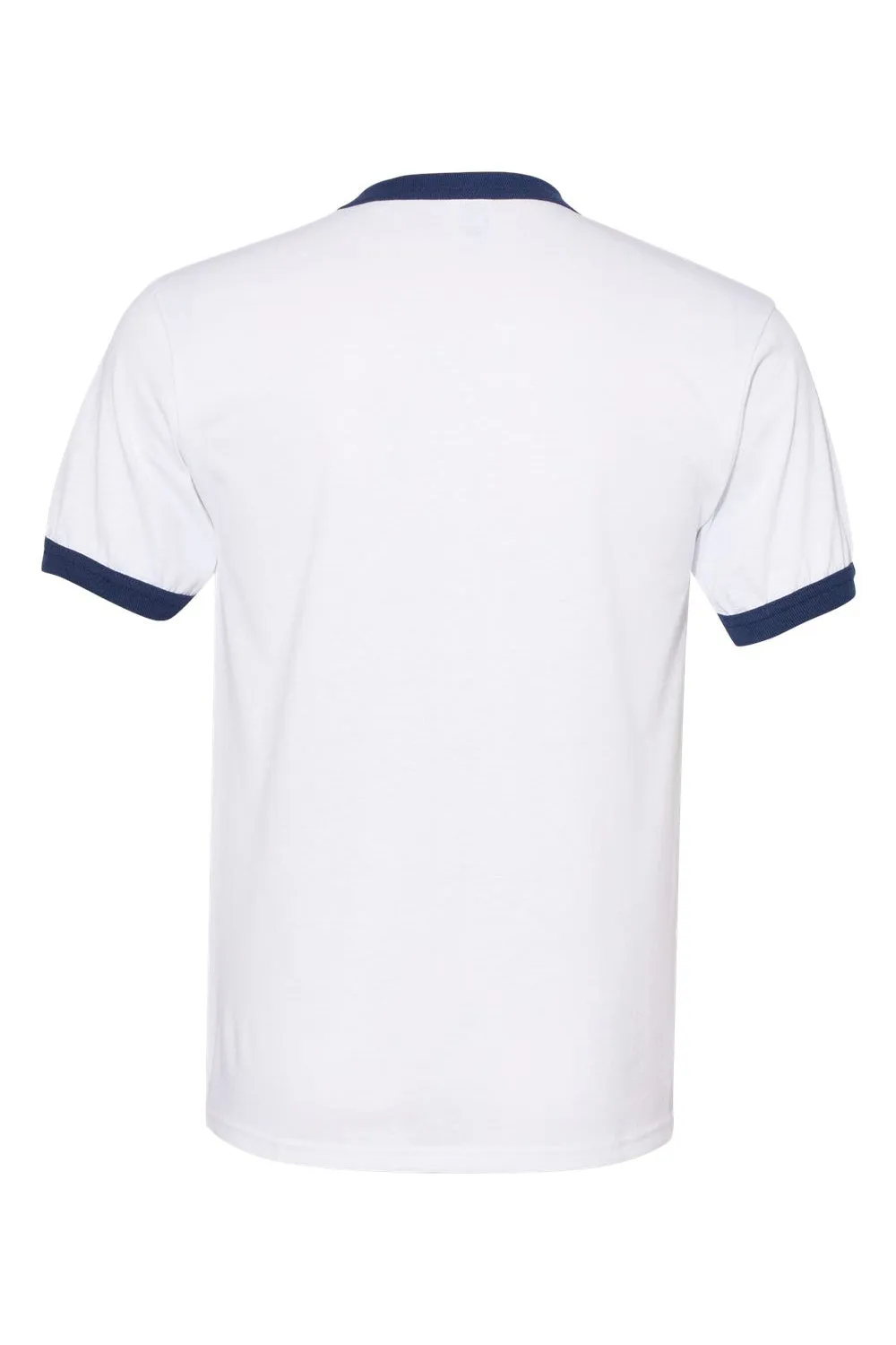 Augusta Sportswear Mens Ringer Short Sleeve Crewneck T-Shirt - White/Navy Blue