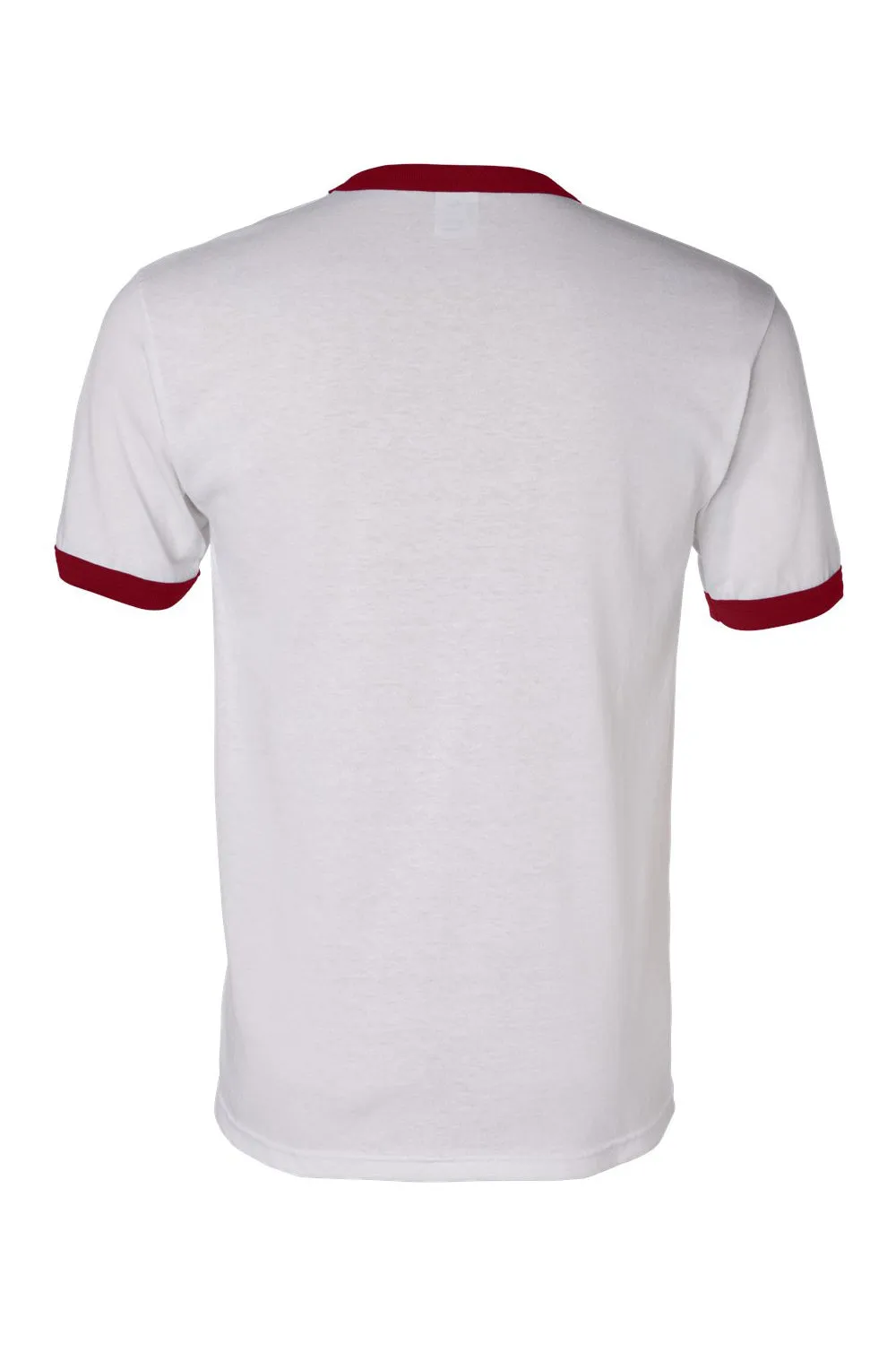 Augusta Sportswear Mens Ringer Short Sleeve Crewneck T-Shirt - White/Red