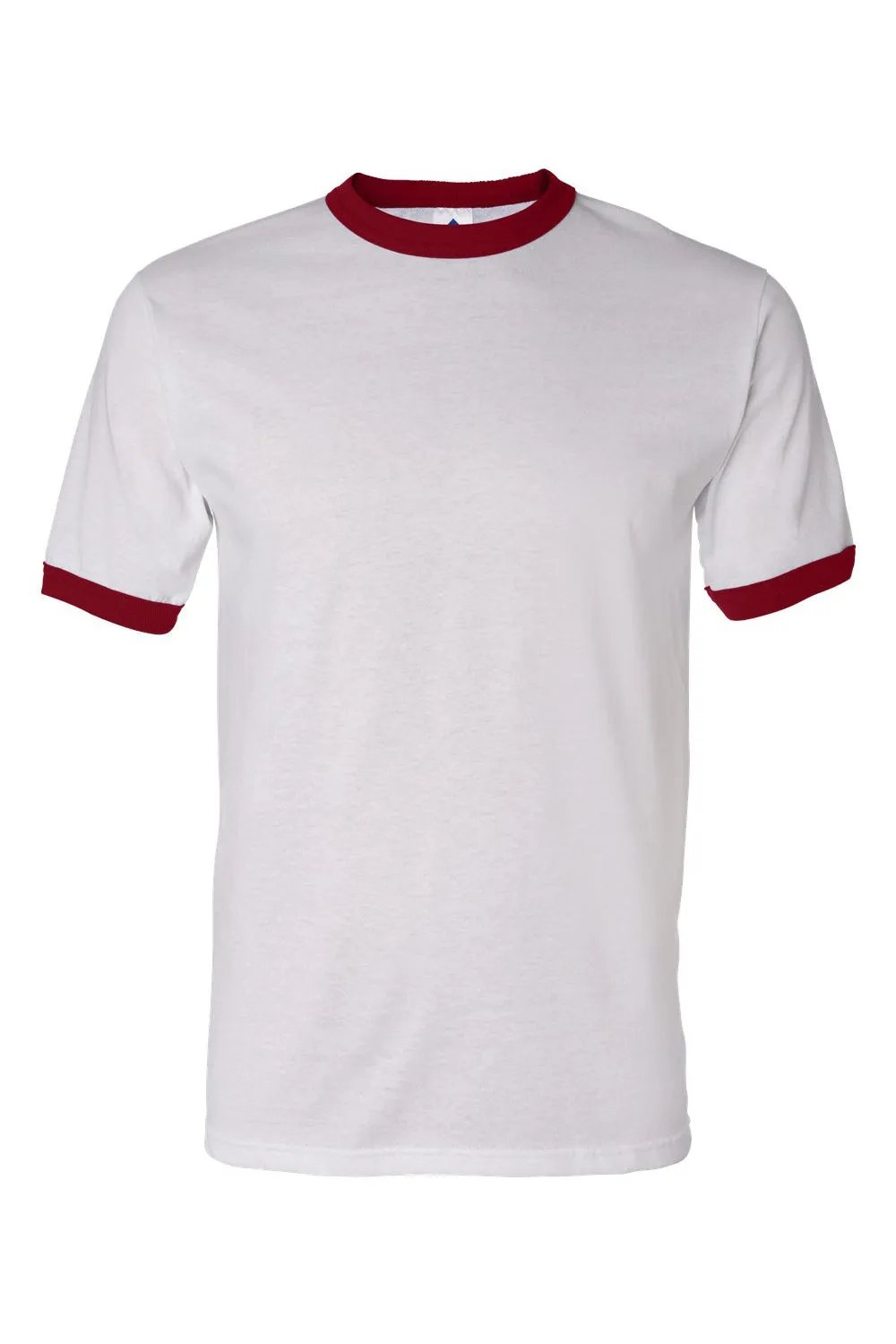 Augusta Sportswear Mens Ringer Short Sleeve Crewneck T-Shirt - White/Red
