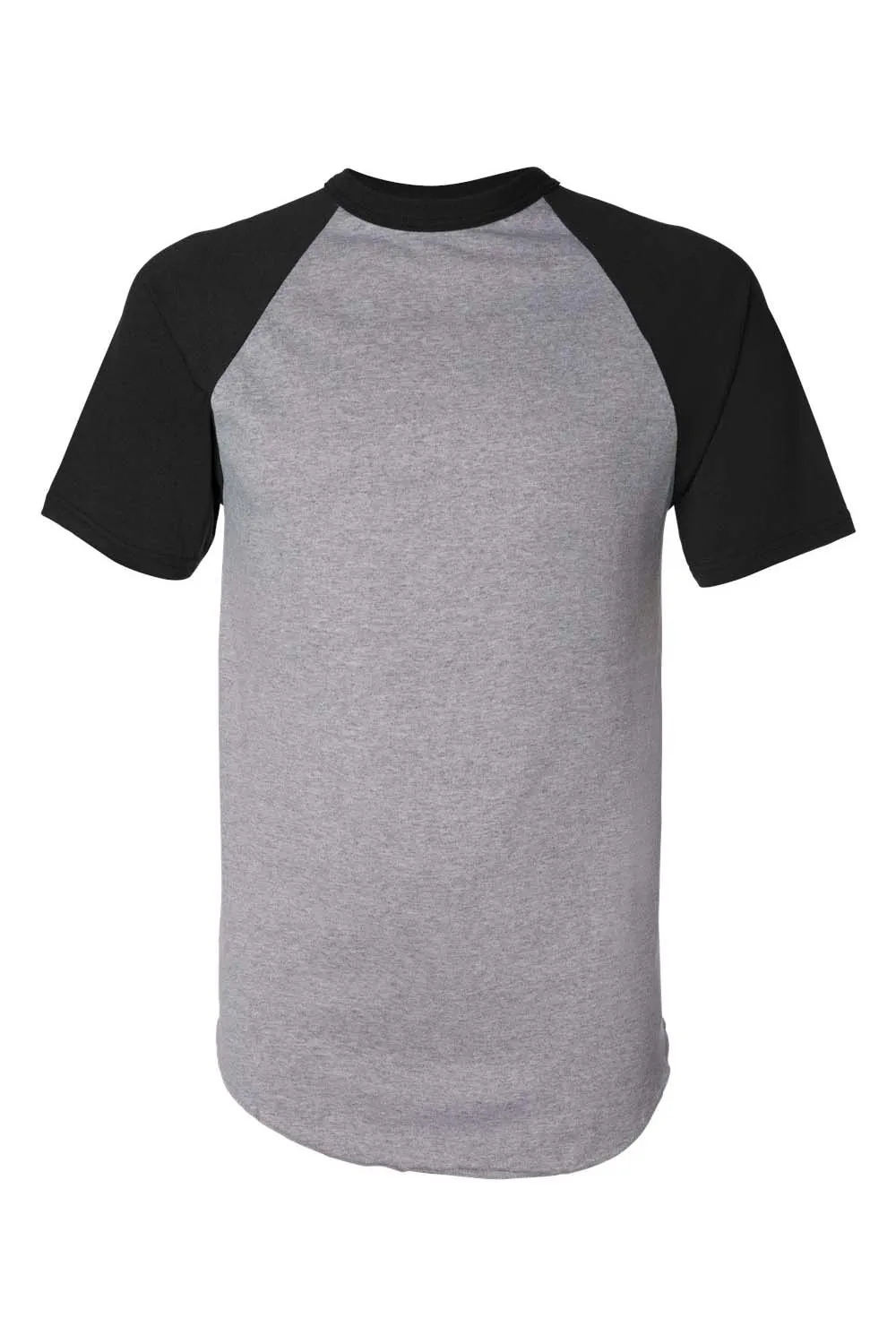 Augusta Sportswear Mens Short Sleeve Crewneck T-Shirt - Heather Grey/Black