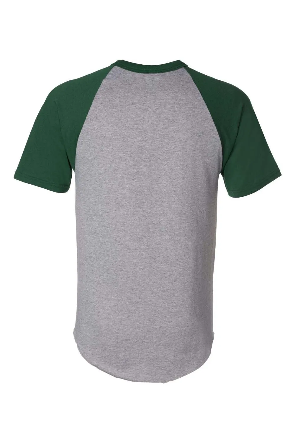 Augusta Sportswear Mens Short Sleeve Crewneck T-Shirt - Heather Grey/Dark Green