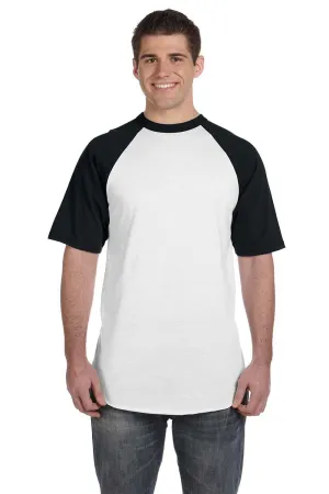 Augusta Sportswear Mens Short Sleeve Crewneck T-Shirt - White/Black