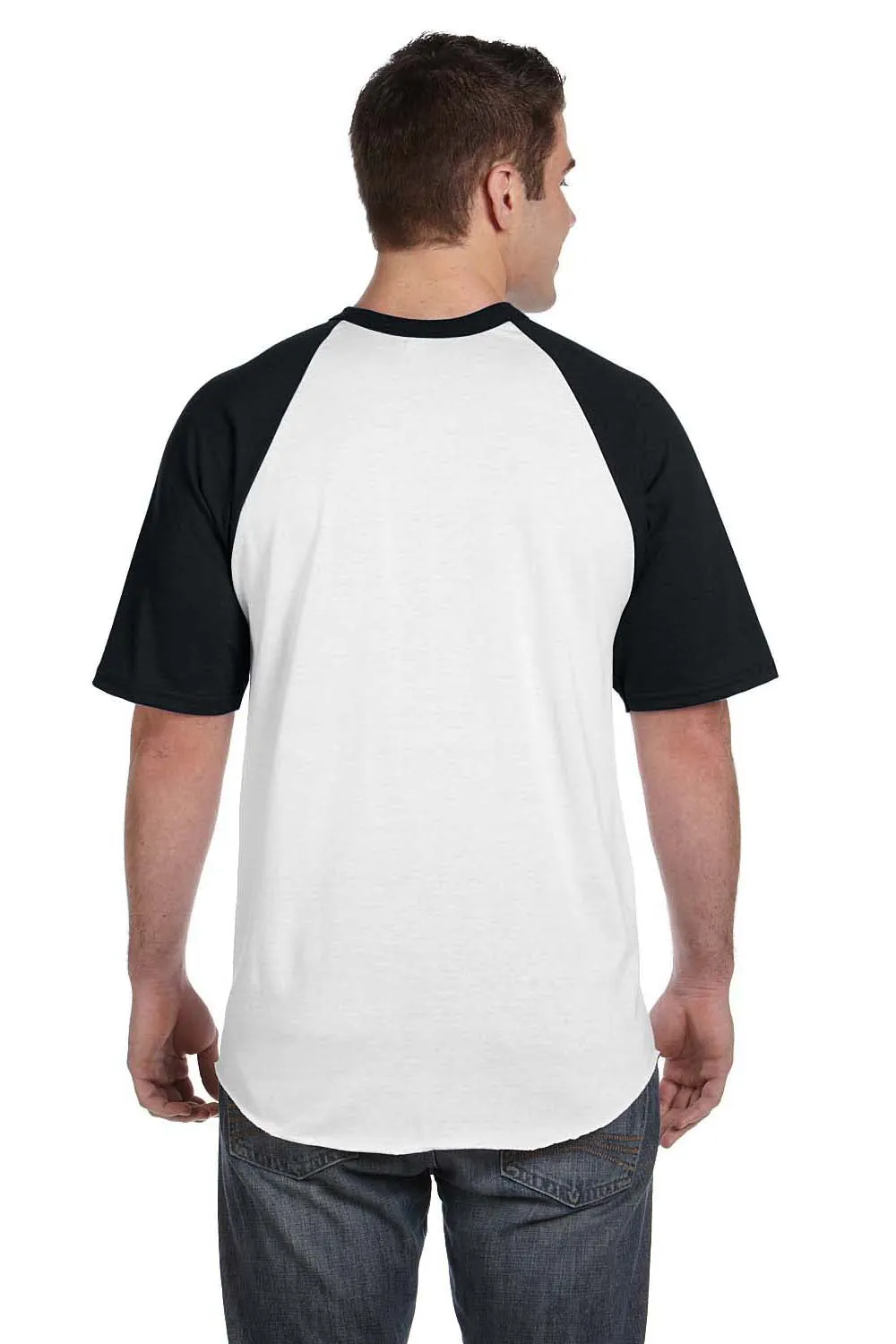 Augusta Sportswear Mens Short Sleeve Crewneck T-Shirt - White/Black