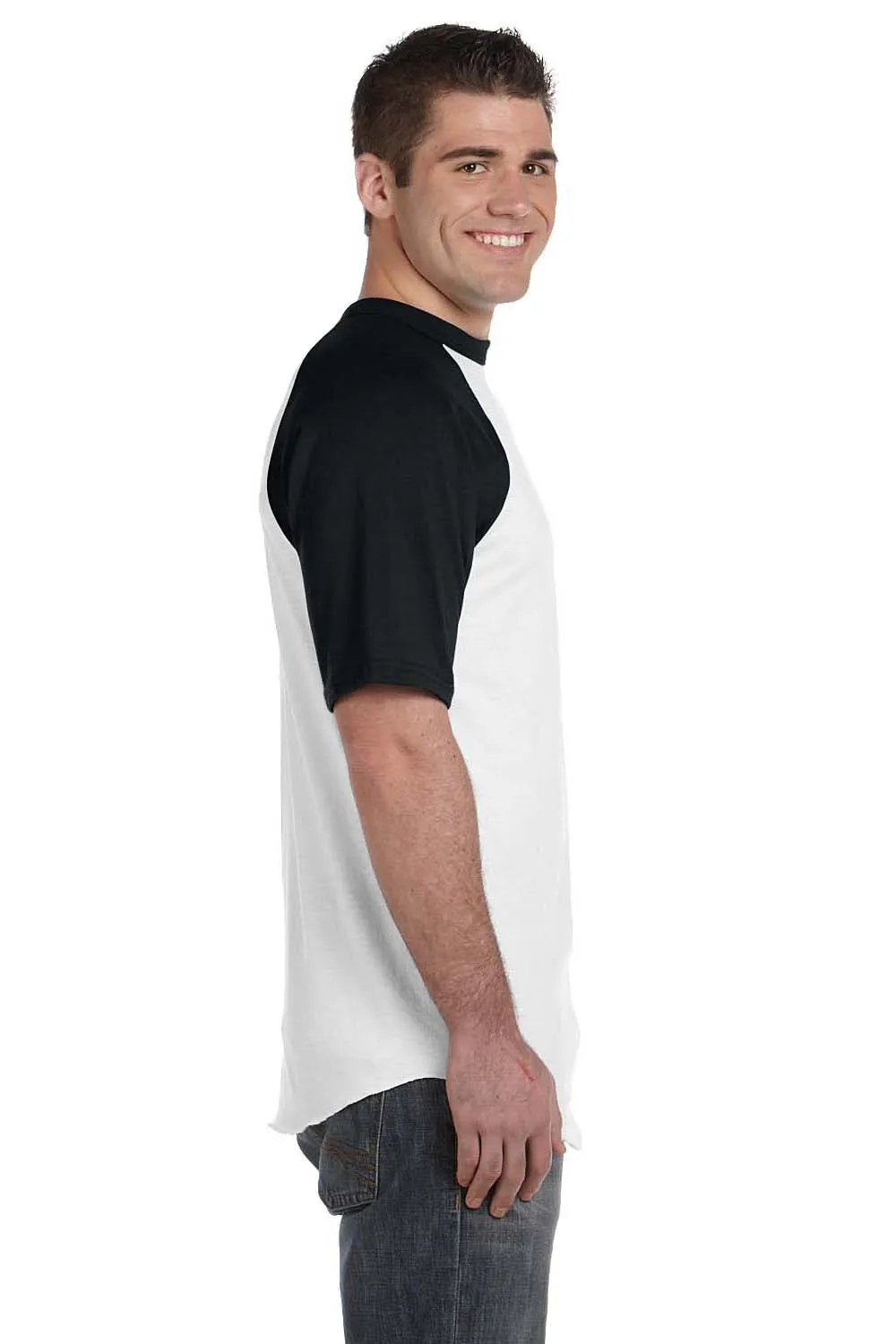 Augusta Sportswear Mens Short Sleeve Crewneck T-Shirt - White/Black