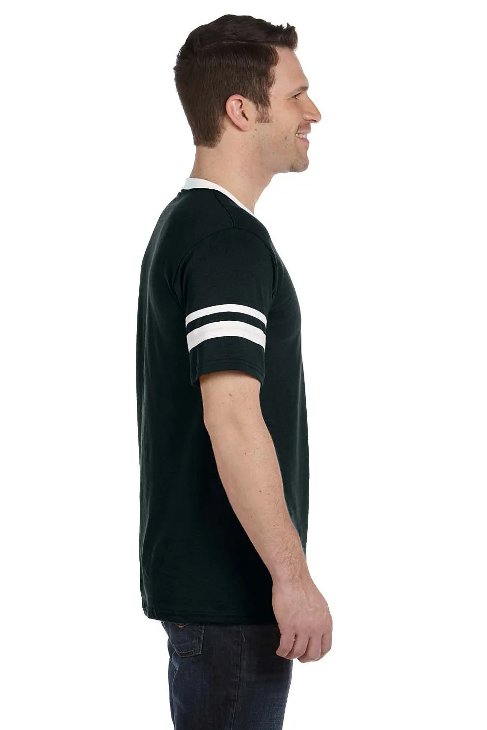 Augusta Sportswear Mens Short Sleeve V-Neck T-Shirt - Black/White