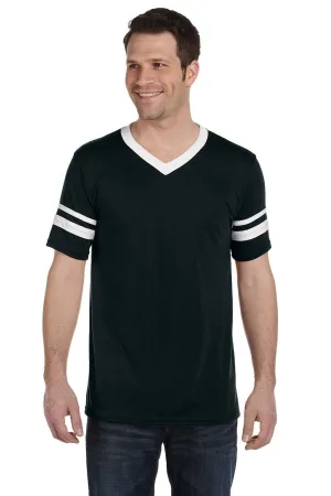 Augusta Sportswear Mens Short Sleeve V-Neck T-Shirt - Black/White
