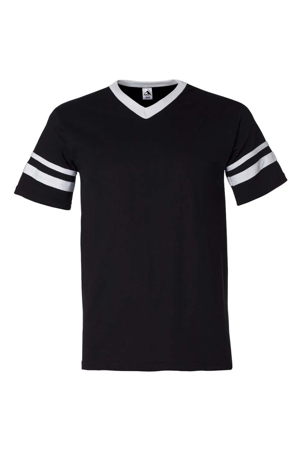 Augusta Sportswear Mens Short Sleeve V-Neck T-Shirt - Black/White