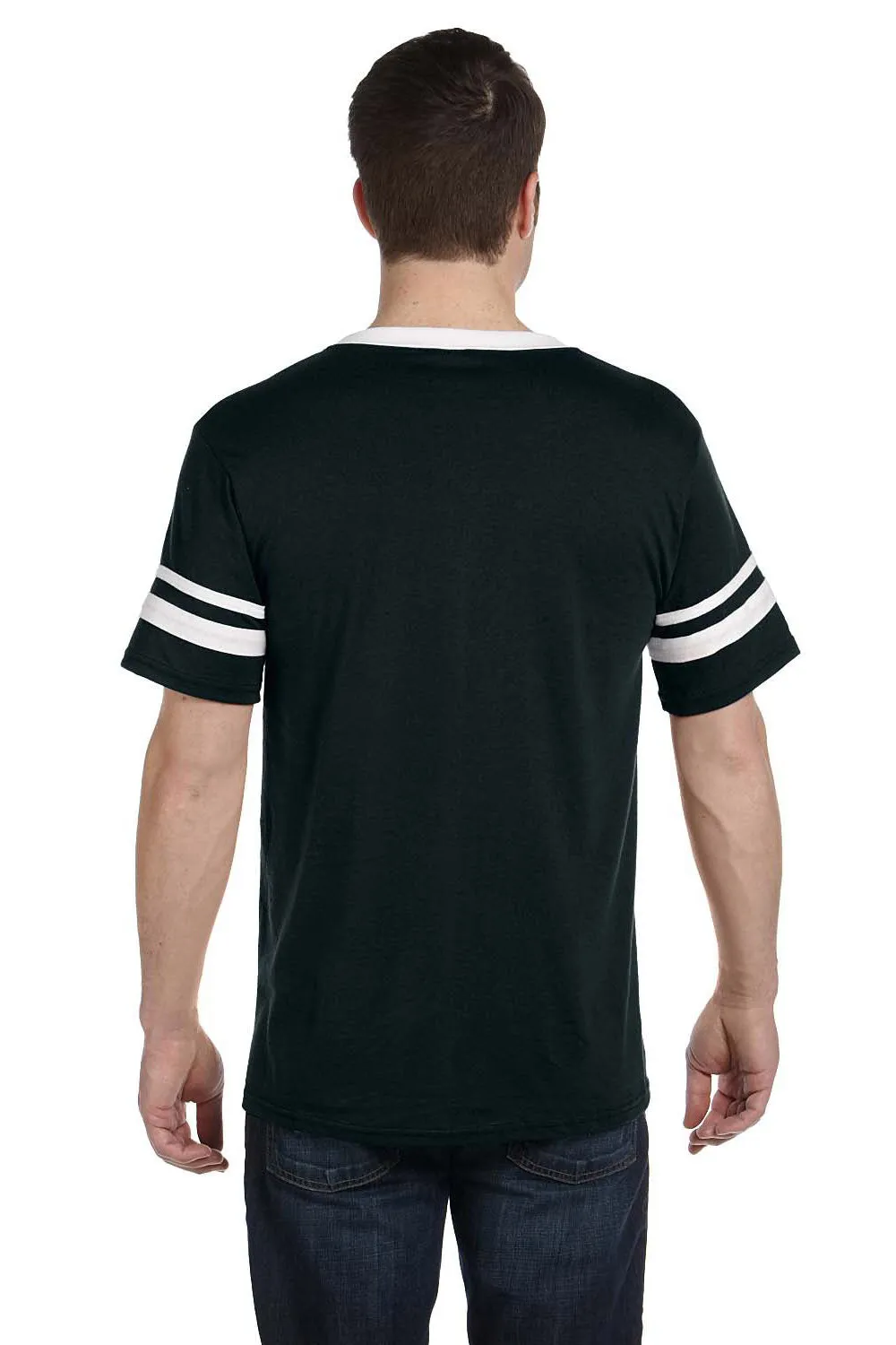 Augusta Sportswear Mens Short Sleeve V-Neck T-Shirt - Black/White