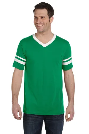Augusta Sportswear Mens Short Sleeve V-Neck T-Shirt - Kelly Green/White