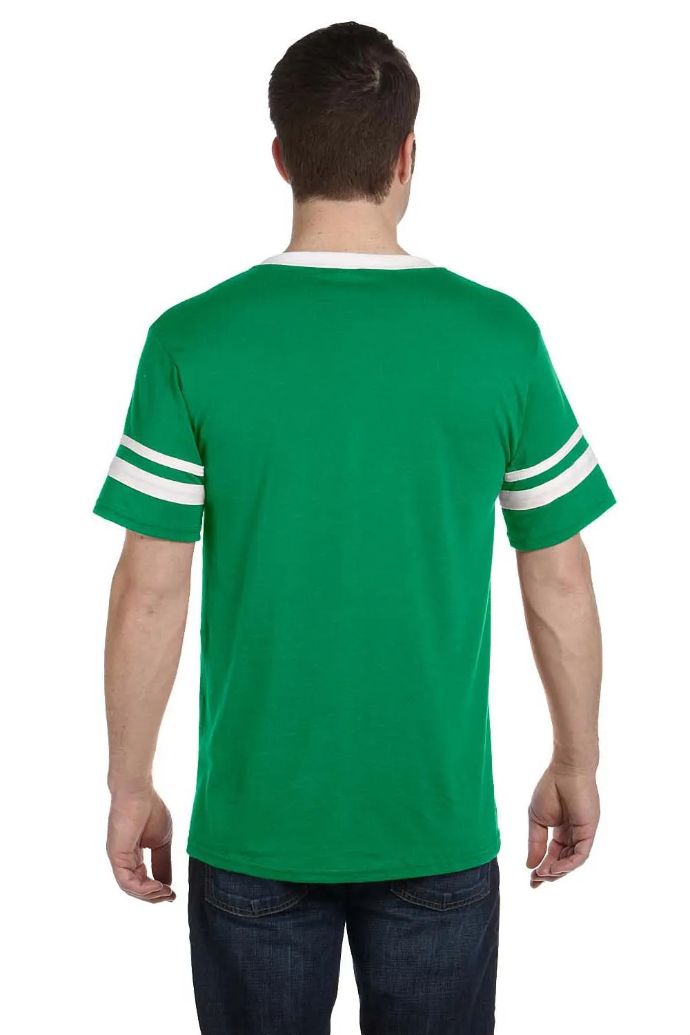 Augusta Sportswear Mens Short Sleeve V-Neck T-Shirt - Kelly Green/White