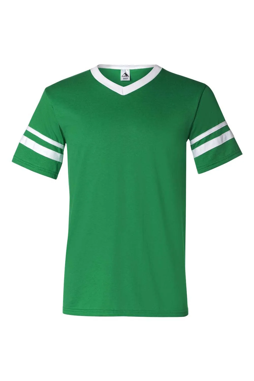 Augusta Sportswear Mens Short Sleeve V-Neck T-Shirt - Kelly Green/White
