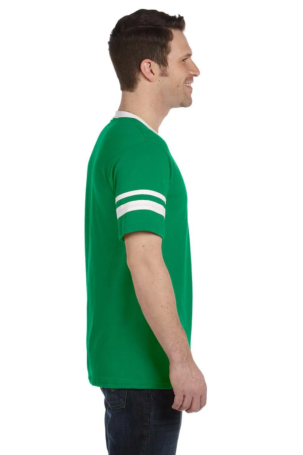 Augusta Sportswear Mens Short Sleeve V-Neck T-Shirt - Kelly Green/White