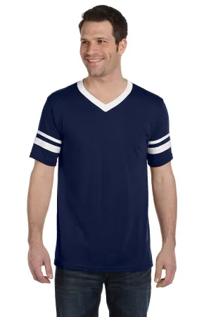 Augusta Sportswear Mens Short Sleeve V-Neck T-Shirt - Navy Blue/White
