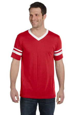 Augusta Sportswear Mens Short Sleeve V-Neck T-Shirt - Red/White
